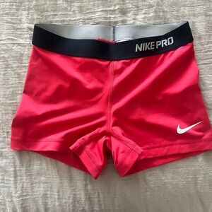 Nike Pro Women's 3" Dri-Fit Shorts Coral Size Medium